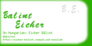 balint eicher business card